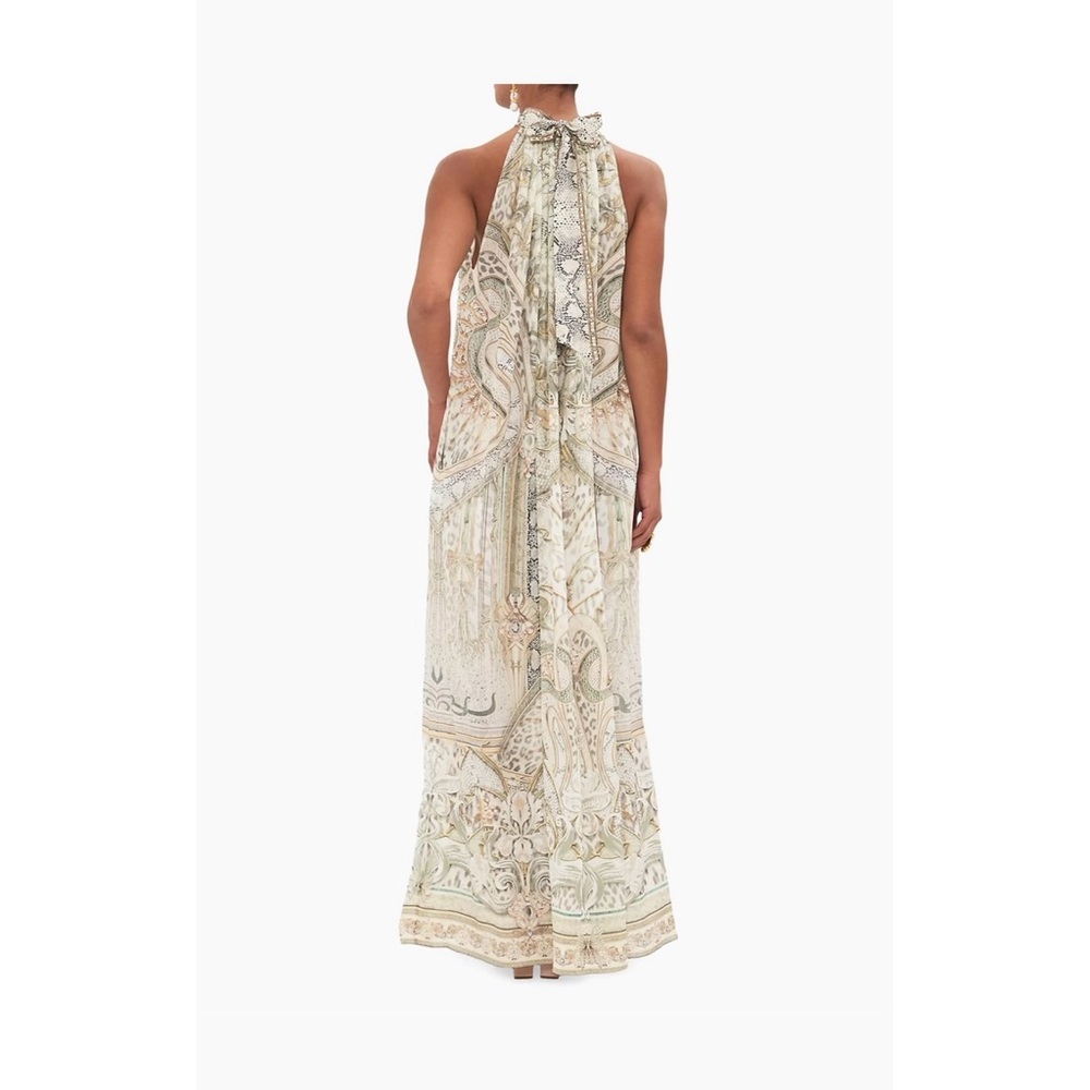 SOLD****Camilla Tie Neck Ivory Tower Tales Silk Dress - Picture 5 of 8